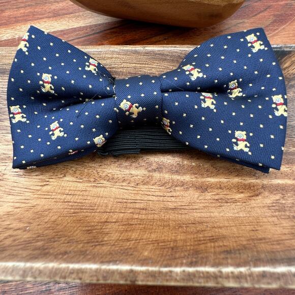 Brand New Custom Youth Bow Tie Blue Bear Tied Adjustable Gift Easter Prom - Picture 1 of 3